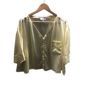 Ettitude Top Women's Size XXL Light Yellow 100% Bamboo Lyocell Short Sleeve